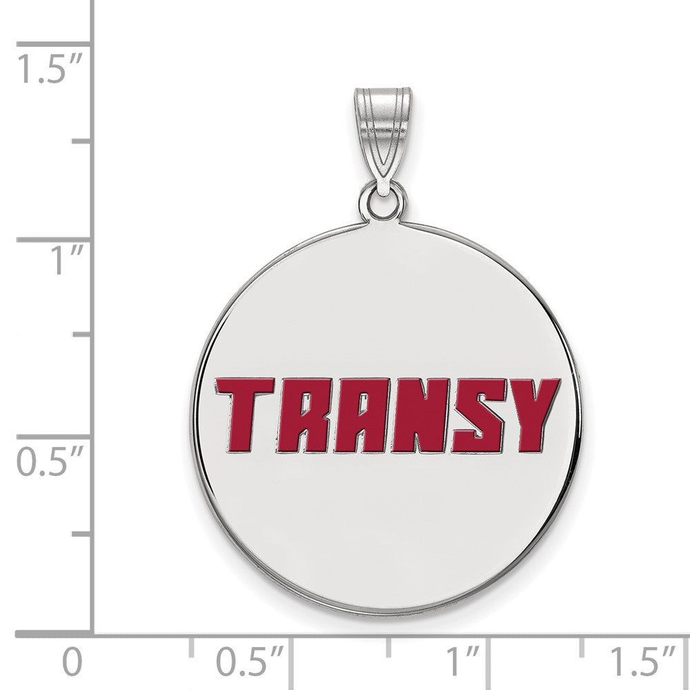 Sterlingsilber Rhodiniert Logoart Transylvania University Extra Groß Emailliert Plättchen Anhänger