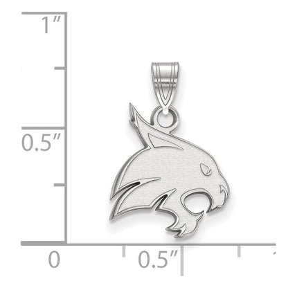 Sterlingsilber Rhodiniert Logoart Texas State University Bobcat Mittel Anhänger