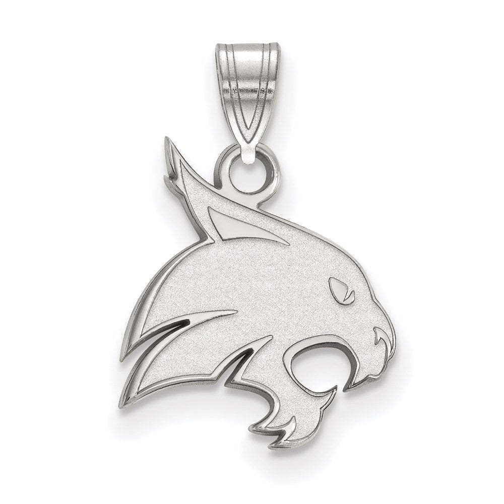 Sterlingsilber Rhodiniert Logoart Texas State University Bobcat Mittel Anhänger