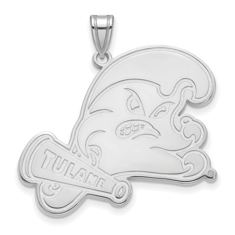 10K Weißgold Logoart Tulane University Extra Groß Anhänger