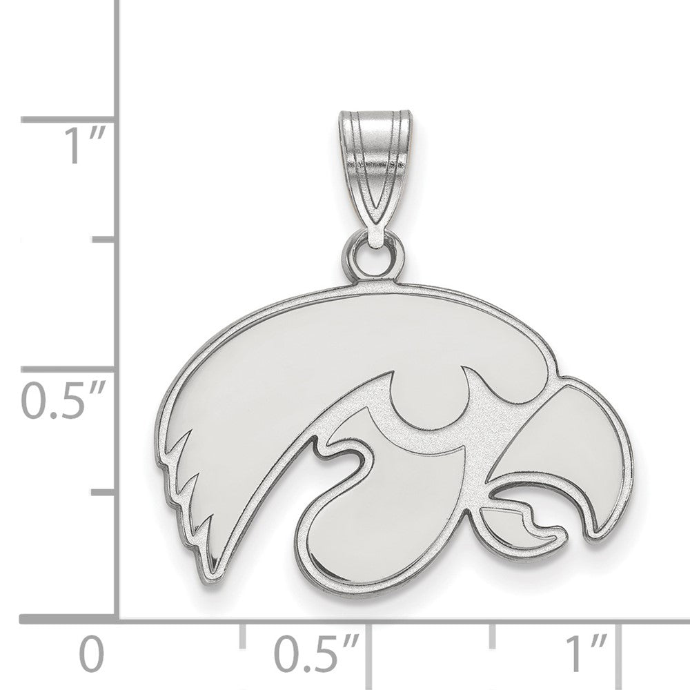 Sterlingsilber Rhodiniert Logoart University Of Iowa Hawk Mittel Anhänger