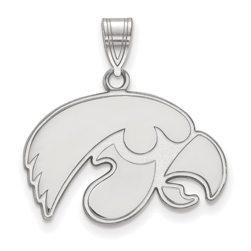 Sterlingsilber Rhodiniert Logoart University Of Iowa Hawk Mittel Anhänger