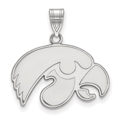 Sterlingsilber Rhodiniert Logoart University Of Iowa Hawk Mittel Anhänger