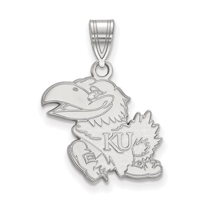 10K Weißgold Logoart University Of Kansas Jayhawk Mittel Anhänger