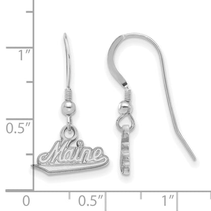 Sterlingsilber Rhodiniert Logoart University Of Maine Klein Hängend Draht Ohrringe