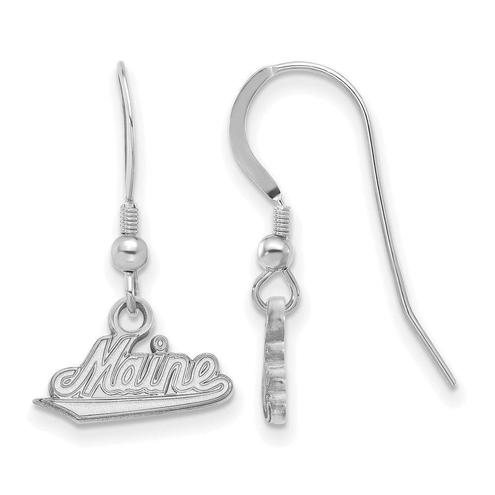 Sterlingsilber Rhodiniert Logoart University Of Maine Klein Hängend Draht Ohrringe