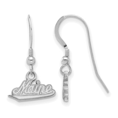 Sterlingsilber Rhodiniert Logoart University Of Maine Klein Hängend Draht Ohrringe