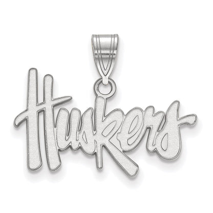 14K Weißgold Logoart University Of Nebraska Huskers Mittel Anhänger