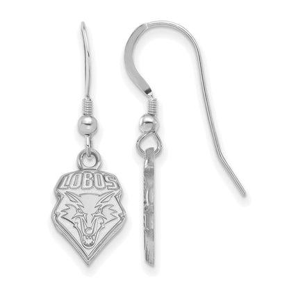 Sterlingsilber Rhodiniert Logoart University Of New Mexico Lobos Klein Hängend Draht Ohrringe