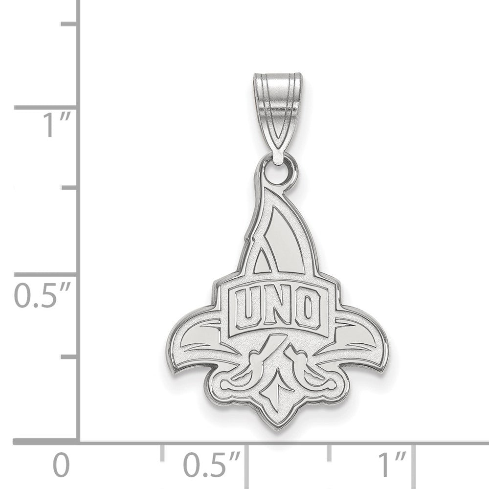 14K Weißgold Logoart University Of New Orleans U N O Groß Anhänger