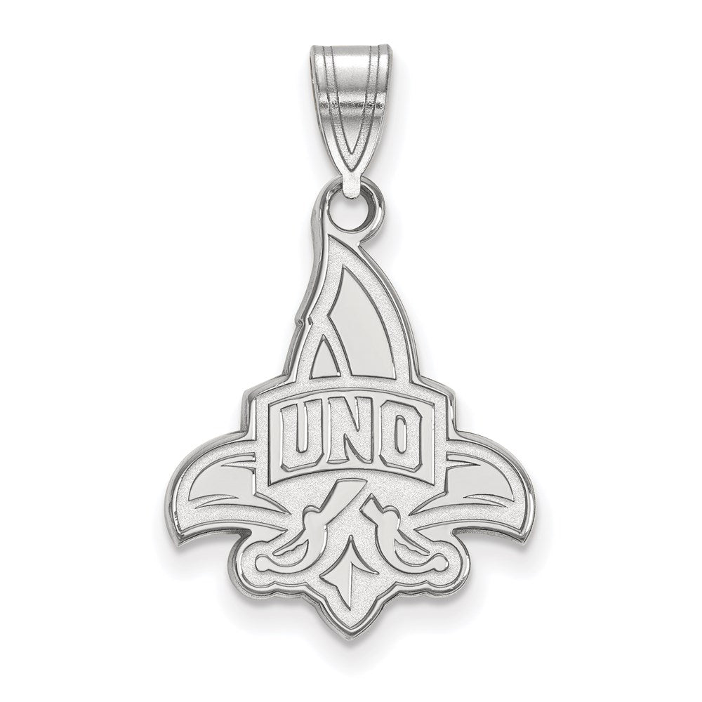 14K Weißgold Logoart University Of New Orleans U N O Groß Anhänger