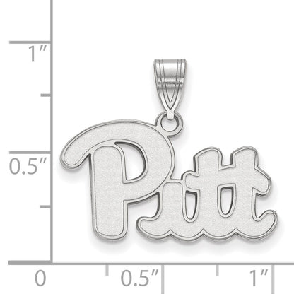 10K Weißgold Logoart University Of Pittsburgh Mittel Anhänger
