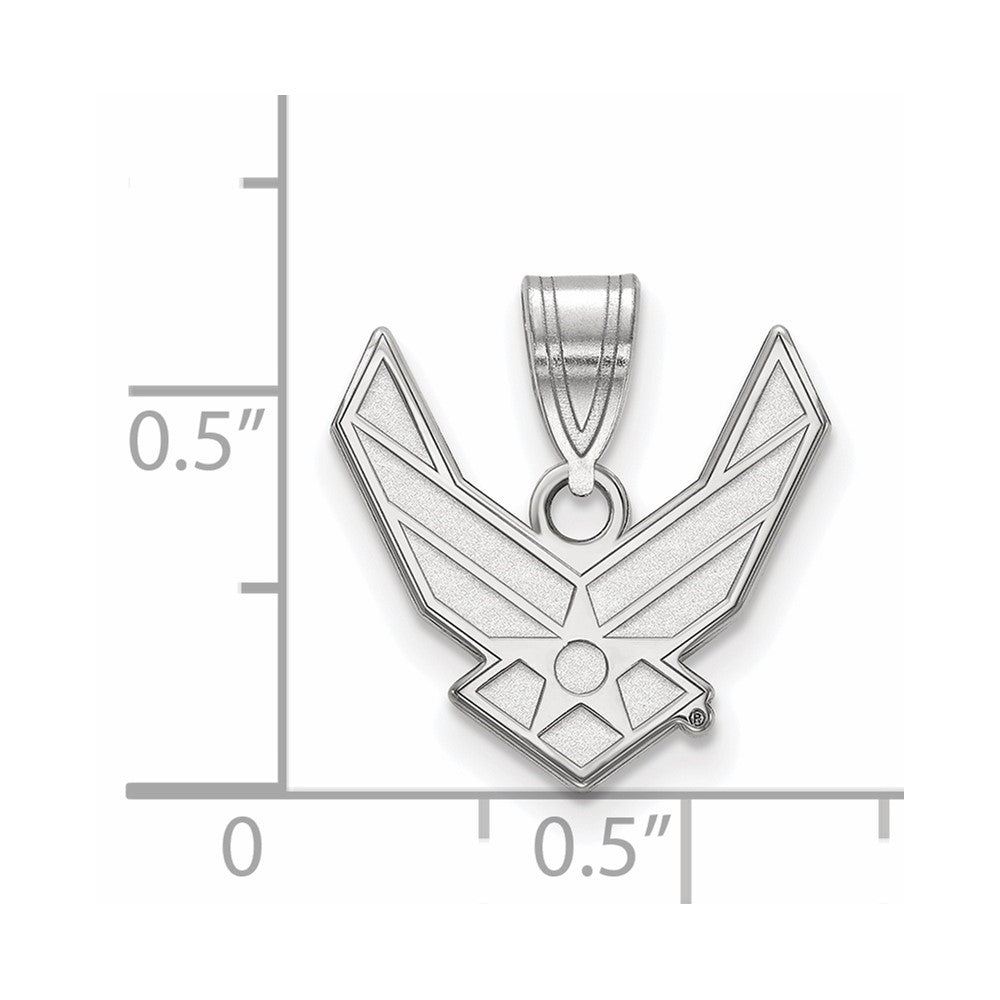 Sterlingsilber Rhodiniert Logoart U.s. Luft Kraft Mittel Anhänger
