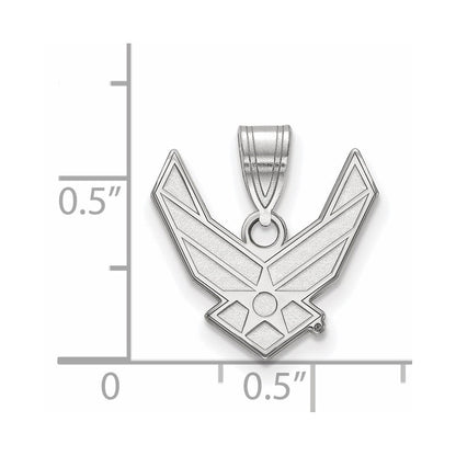 Sterlingsilber Rhodiniert Logoart U.s. Luft Kraft Mittel Anhänger