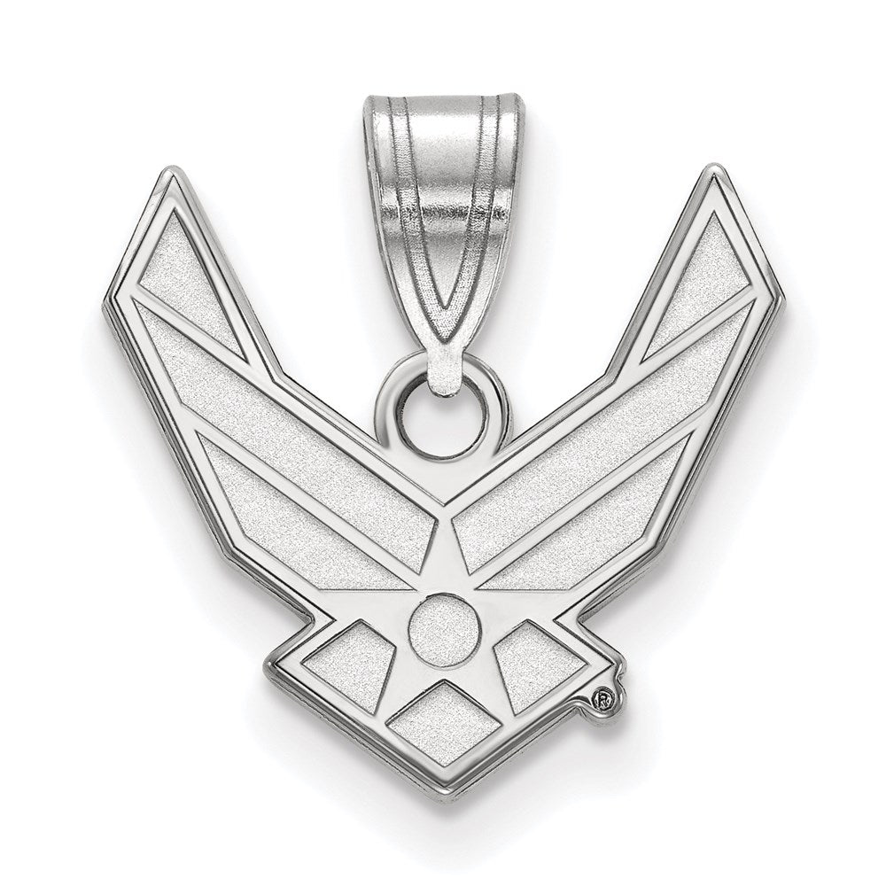 Sterlingsilber Rhodiniert Logoart U.s. Luft Kraft Mittel Anhänger