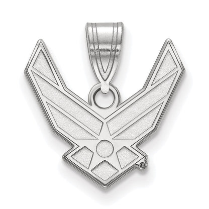 Sterlingsilber Rhodiniert Logoart U.s. Luft Kraft Mittel Anhänger