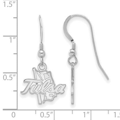 Sterlingsilber Rhodiniert Logoart University Of Tulsa Klein Hängend Draht Ohrringe