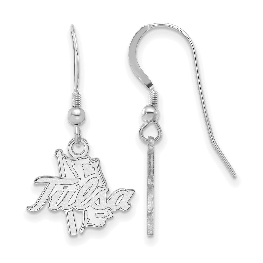 Sterlingsilber Rhodiniert Logoart University Of Tulsa Klein Hängend Draht Ohrringe