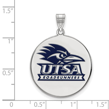 Sterlingsilber Rhodiniert Logoart University Of Texas At San Antonio Extra Groß Emailliert Plättchen Anhänger