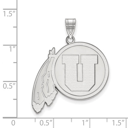 Sterlingsilber Rhodiniert Logoart University Of Utah Extra Groß Anhänger