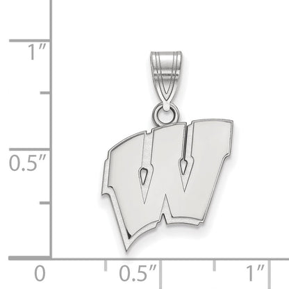 Sterlingsilber Rhodiniert Logoart University Of Wisconsin Buchstabe W Mittel Anhänger