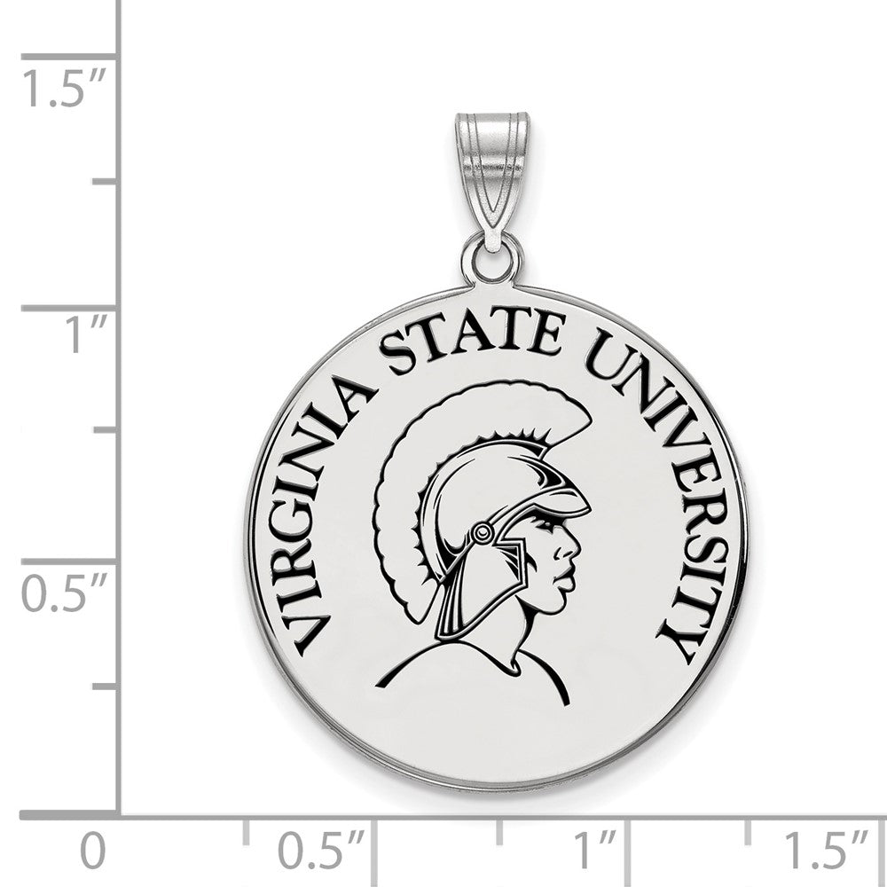 Sterlingsilber Rhodiniert Logoart Virginia State University Extra Groß Emailliert Plättchen Anhänger