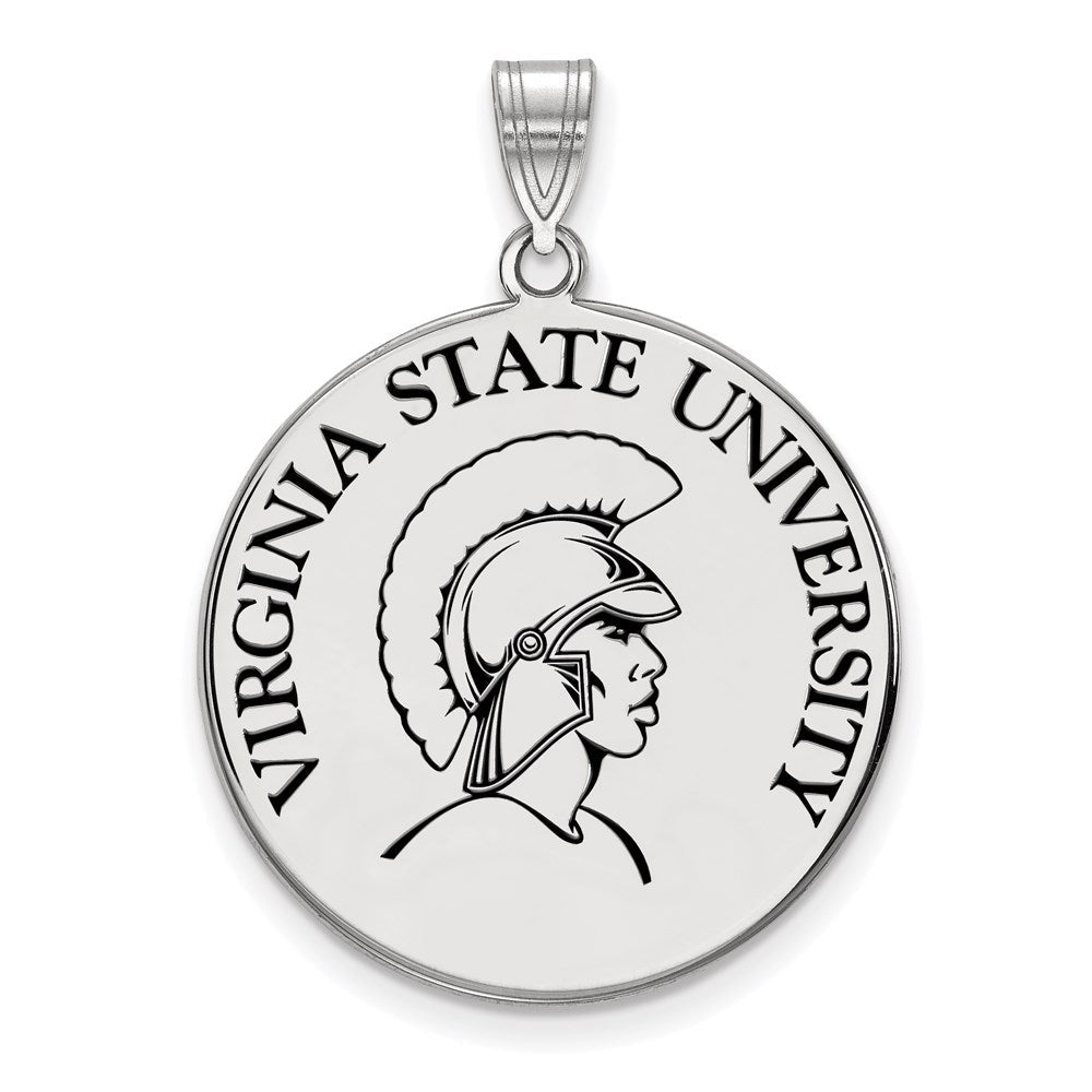 Sterlingsilber Rhodiniert Logoart Virginia State University Extra Groß Emailliert Plättchen Anhänger
