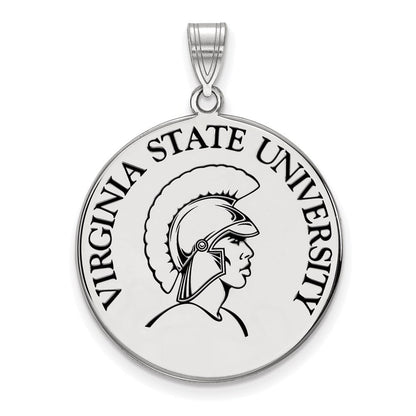 Sterlingsilber Rhodiniert Logoart Virginia State University Extra Groß Emailliert Plättchen Anhänger