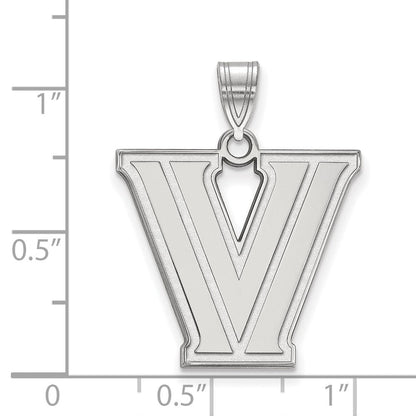 10K Weißgold Logoart Villanova University Buchstabe V Groß Anhänger