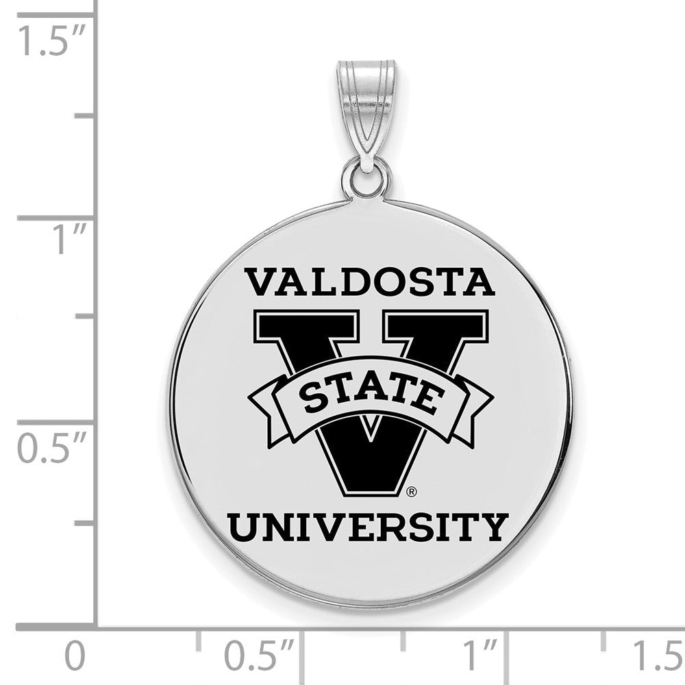 Sterlingsilber Rhodiniert Logoart Valdosta State University Extra Groß Emailliert Plättchen Anhänger