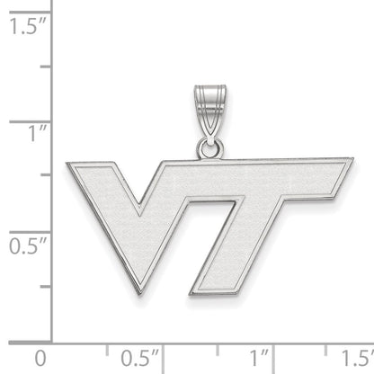 10K Weißgold Logoart Virginia Tech V T Mittel Anhänger