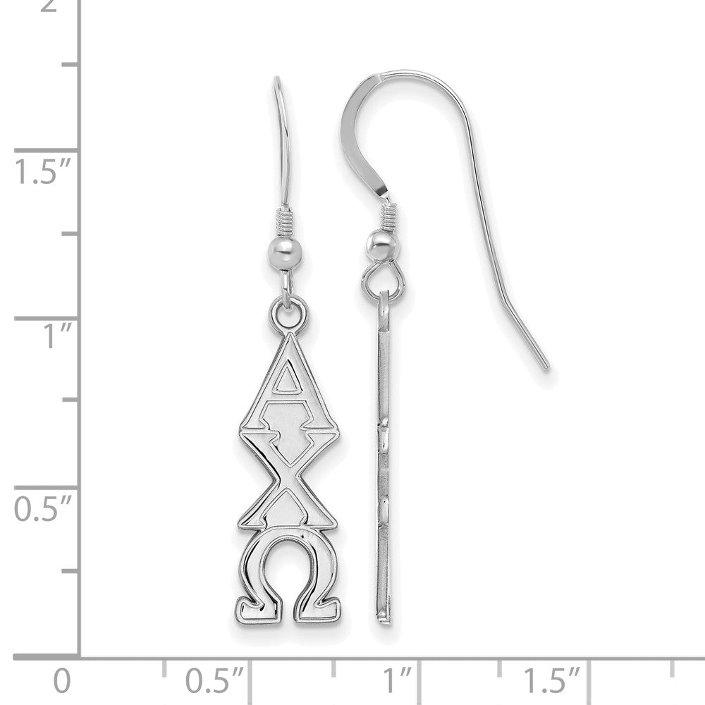 Sterlingsilber Rhodiniert Logoart Alpha Chi Omega Sorority Greek Buchstaben Klein Ohrhänger
