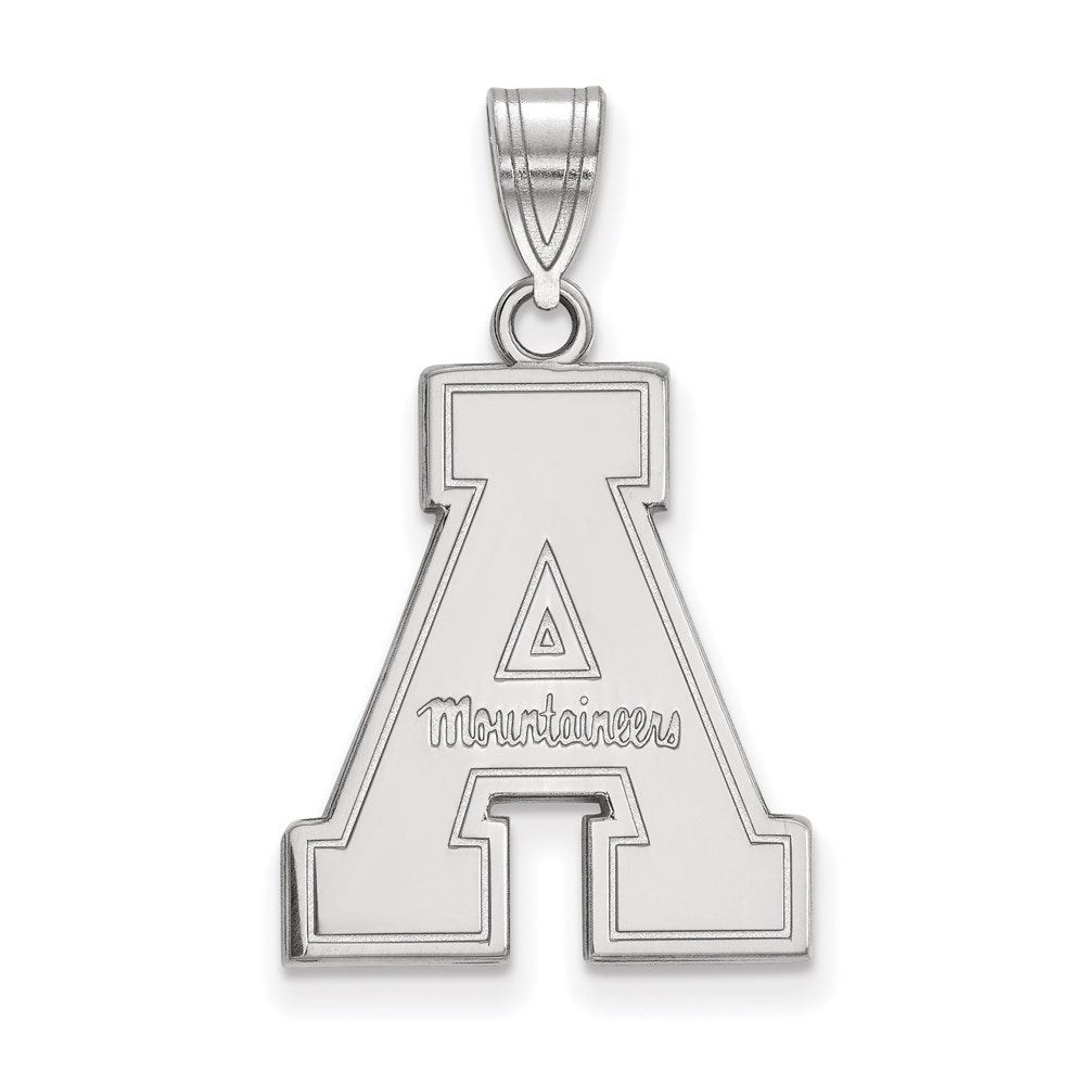 14K Weißgold Logoart Appalachian State University Groß Anhänger