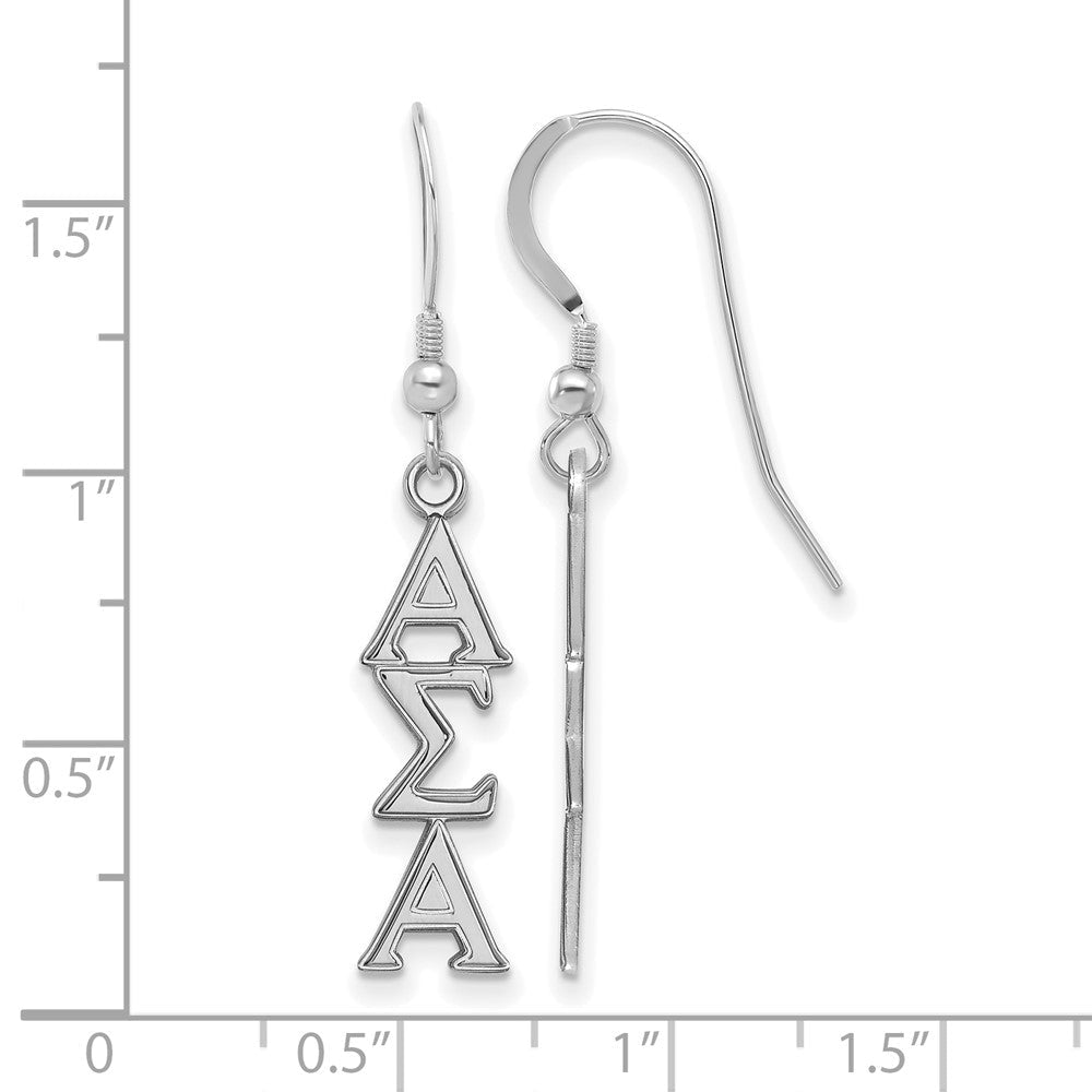 Sterlingsilber Rhodiniert Logoart Alpha Sigma Sorority Greek Buchstaben Mittel Ohrhänger