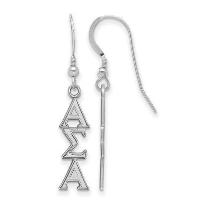 Sterlingsilber Rhodiniert Logoart Alpha Sigma Sorority Greek Buchstaben Mittel Ohrhänger