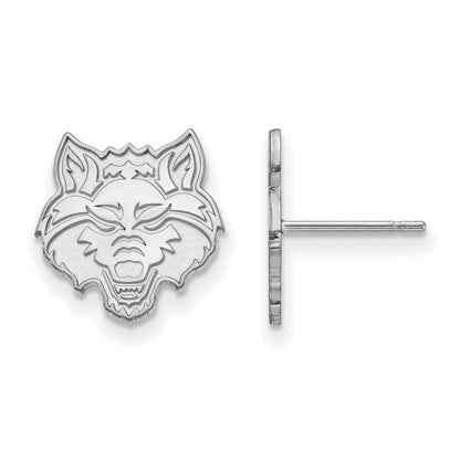 10K Weißgold Logoart Arkansas State University Wolf Klein Ohrstecker