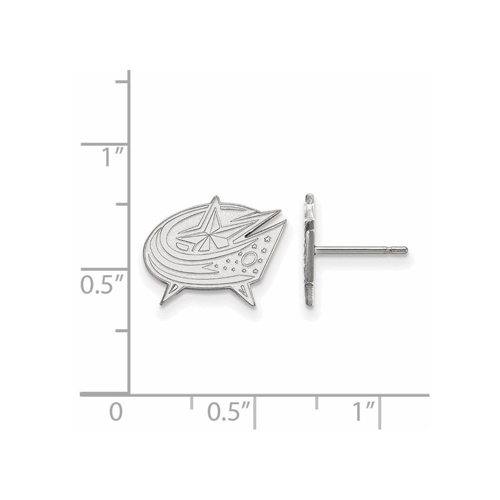 Sterlingsilber Rhodiniert Nhl Logoart Columbus Blau Jacken Klein Ohrstecker