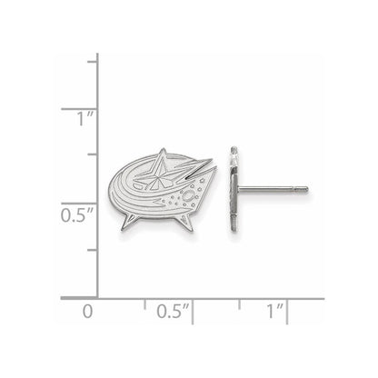 Sterlingsilber Rhodiniert Nhl Logoart Columbus Blau Jacken Klein Ohrstecker