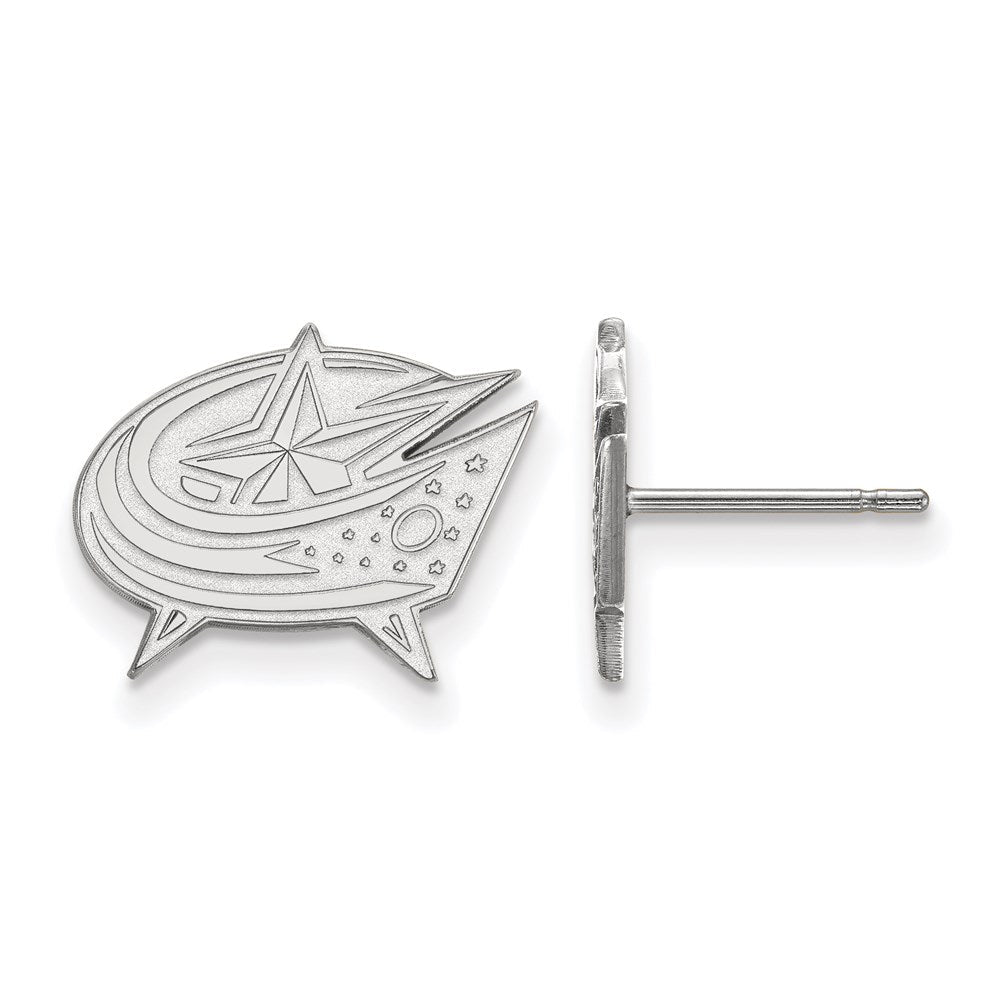 Sterlingsilber Rhodiniert Nhl Logoart Columbus Blau Jacken Klein Ohrstecker