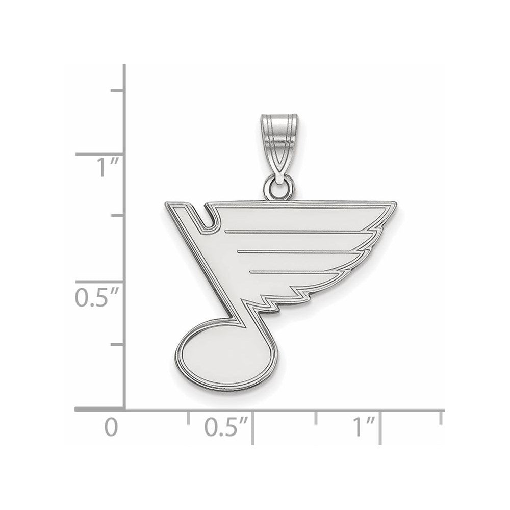 Sterlingsilber Rhodiniert Nhl Logoart St. Louis Blues Groß Anhänger