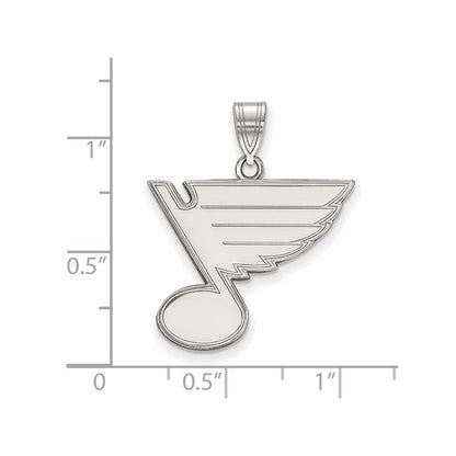 Sterlingsilber Rhodiniert Nhl Logoart St. Louis Blues Groß Anhänger