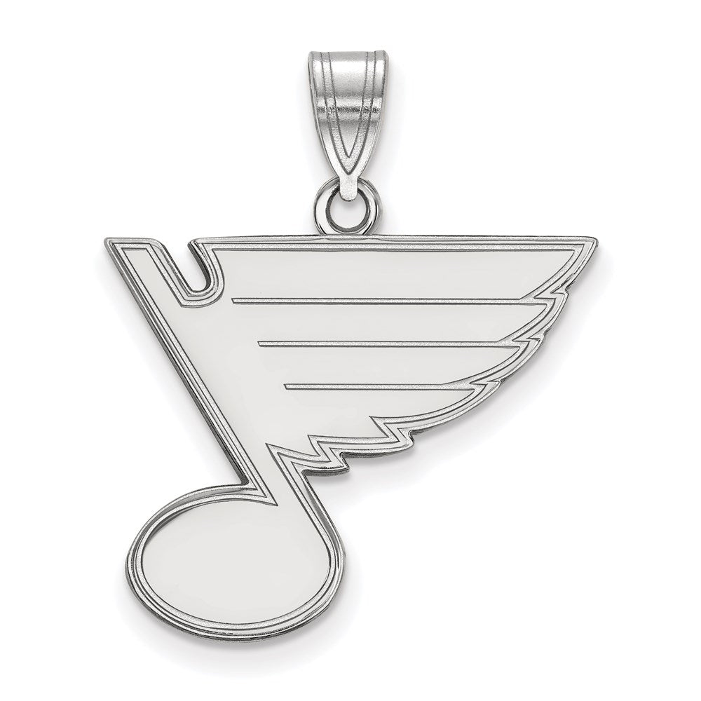 Sterlingsilber Rhodiniert Nhl Logoart St. Louis Blues Groß Anhänger