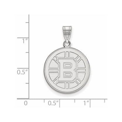 Sterlingsilber Rhodiniert Nhl Logoart Boston Bruins Groß Anhänger