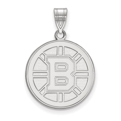 14K Weißgold Nhl Logoart Boston Bruins Groß Anhänger