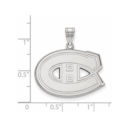Sterlingsilber Rhodiniert Nhl Logoart Montreal Canadiens Groß Anhänger