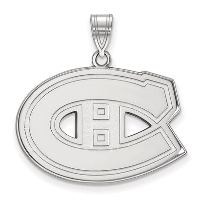 Sterlingsilber Rhodiniert Nhl Logoart Montreal Canadiens Groß Anhänger