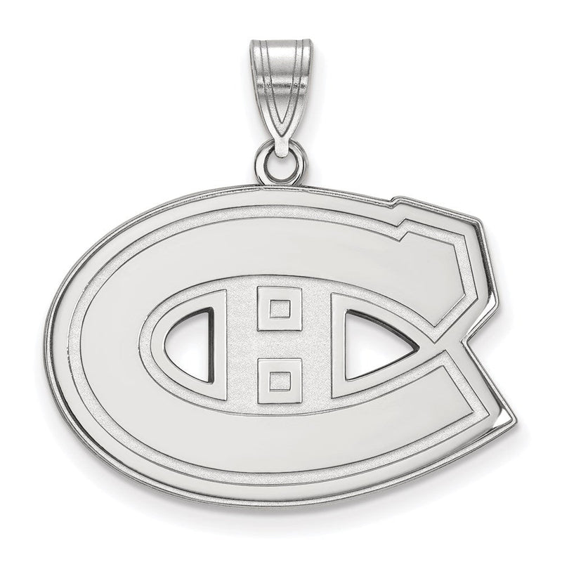 Sterlingsilber Rhodiniert Nhl Logoart Montreal Canadiens Groß Anhänger