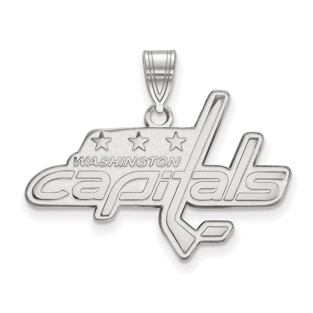 10K Weißgold Nhl Logoart Washington Capitals Groß Anhänger