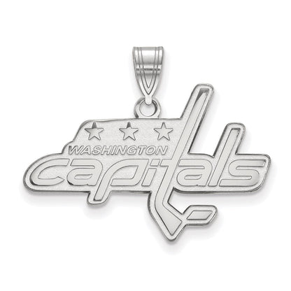 10K Weißgold Nhl Logoart Washington Capitals Groß Anhänger