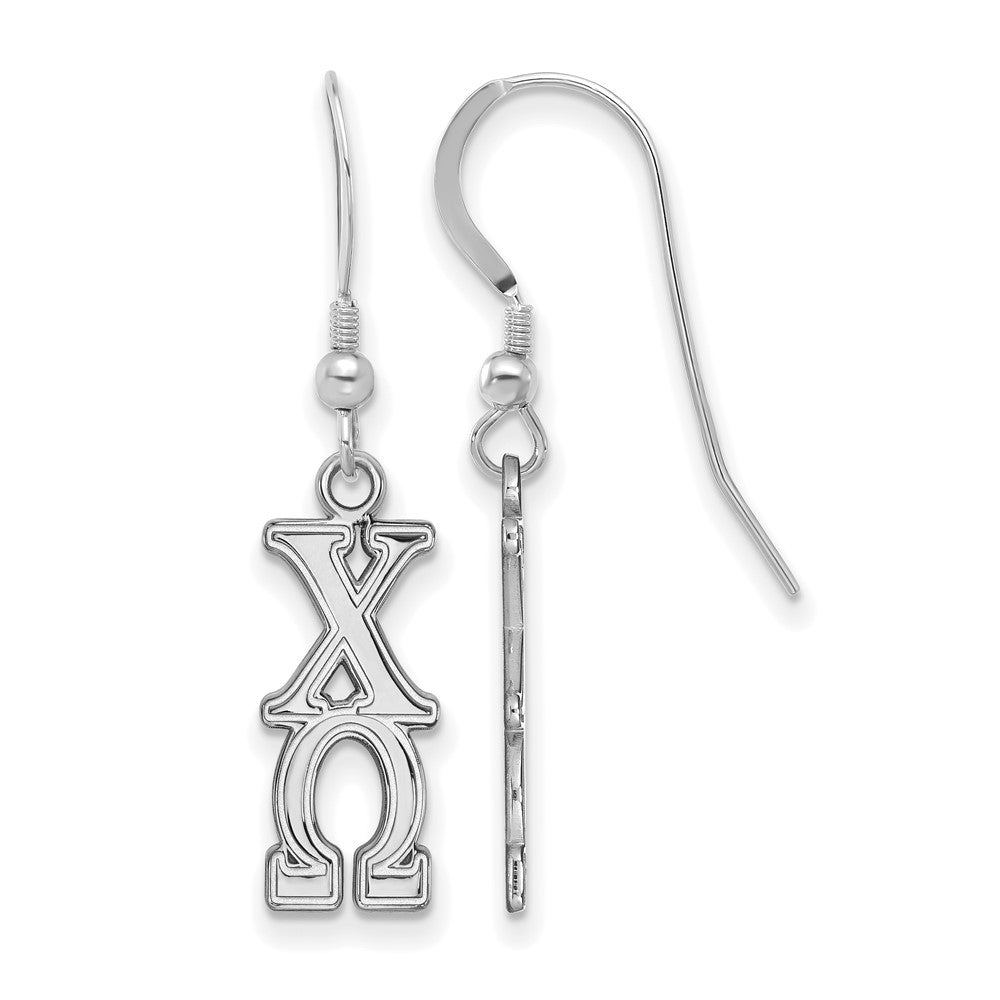 Sterlingsilber Rhodiniert Logoart Chi Omega Sorority Greek Buchstaben Mittel Ohrhänger